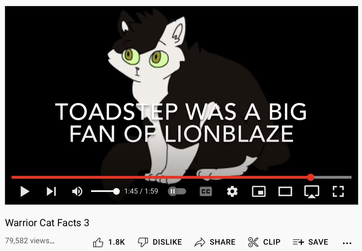 misschikadee's tweet photo. I love Warrior Cats fact videos https://t.co/6Q5ztwdgBw