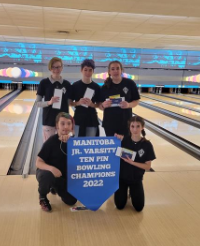 Big Time Congratulations to our TC Junior Varsity Bowling Team of Erin, Eric, Emma, Ash, and Sara for WINNING the Junior Varsity Provincial Championship!!!  Bringing home the banner!  #GoTitans
