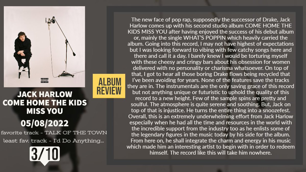 NerdMusiq's tweet photo. JACK HARLOW - COME HOME THE KIDS MISS YOU/2022/ATLANTIC RECORDS/HIPHOP,POP RAP https://t.co/C7ltMyYqMe