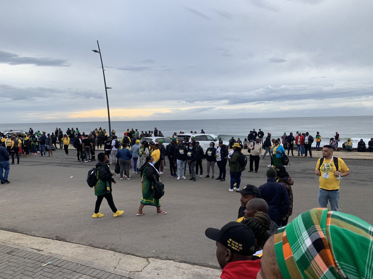 SiyamtandaCapa's tweet photo. The #ANCECConference continues at the East London ICC today after last nightโs adjournment. Delegates are waiting to have their credentials verified at the gate.@HeraldNMB https://t.co/ZxCLhDWLBA