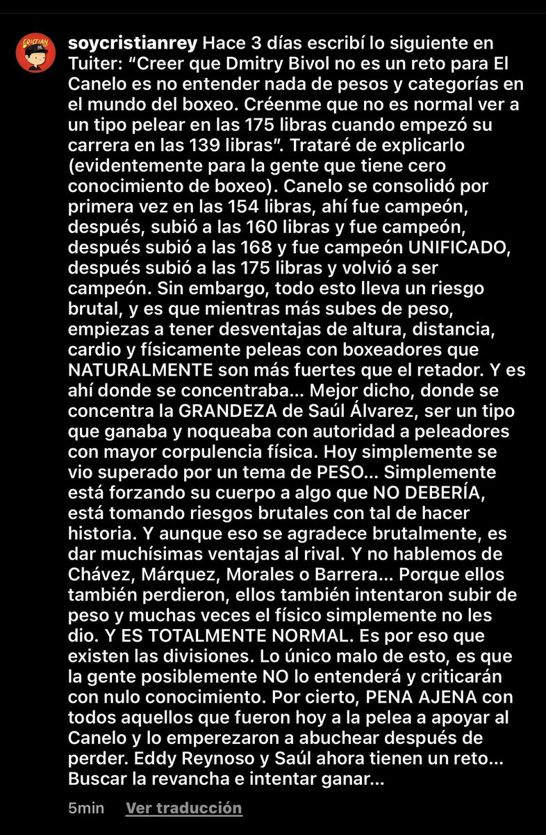 Mi opinión sobre Canelo Álvarez: