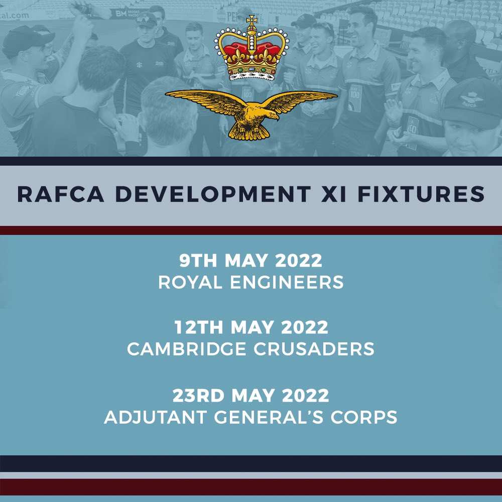 Here’s our Dev XI’s upcoming fixtures as they build up to the T20 Inter-Services on 9th June. 

We go again tomorrow at Vine Lane in 2x T20s against <a href="/SapperCricket/">Sapper Cricket</a> 💪🏼