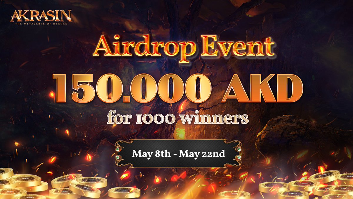 🚀 Airdrop: Akrasin
💰 Value: 150 $AKD
👥 Referral: 3,000 $AKD
📘 IDO: Q2/2022
📒 Partnership: Launch Zone, Barmy, Spac3ship, Acestarter
📅 End Date: 22nd May, 2022
🏦 Distribution Date: IDO Day

Talk with the Telegram Bot
t.me/Akrasin_Airdro…

#Airdrop #Crypto #Airdrops