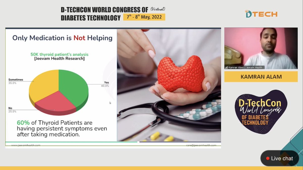 DTechCon's tweet photo. Kamran Alam @JeevamH Talked at DtechCon2022 about Root Cause Approach to treat Thyroid conditions
Moderated By: Tushar Anil Sadhu
Chaired by: Dr. Amit Gupta & Dr. Ami Sanghvi @dramitaol @dramisanghvi @startupindia
Attend Live: https://t.co/JCIjHVho63
#Dtech #DtechCon2022 https://t.co/K6BFclI0Xy