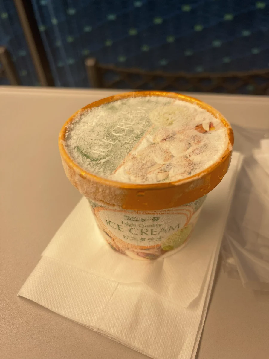 固いことで有名な新幹線のアイス。外蓋すら開かなかった。