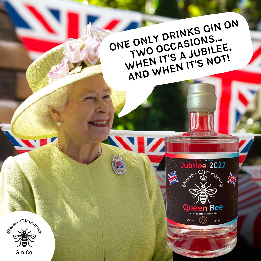If you’re looking for a tipple to celebrate the Queen’s Platinum Jubilee then our Special Edition Queen Bee 57% Gin is perfect! bee-ginning.co.uk 🐝👑🇬🇧