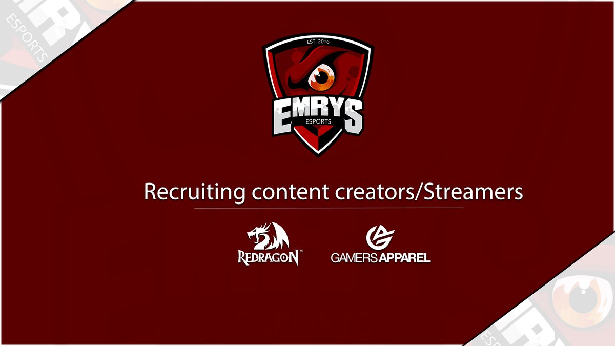 EmrysEsports's tweet photo. Calling all streamers and content creators!

We are looking for lively people who want to become part of the Emrys family, and help grow the Emrys brand! If you think you are up for the challenge, DM us and we can give you more info! 

#WeAreEmrys https://t.co/SlgR3FB9J9