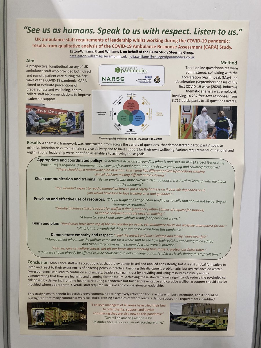 #ems2022 abstracts from the qualitative findings of the Covid19 Ambulance Response Assessment (CARA) Study, now published in the BMJ:
bmjopen.bmj.com/content/12/Sup…
bmjopen.bmj.com/content/12/Sup…