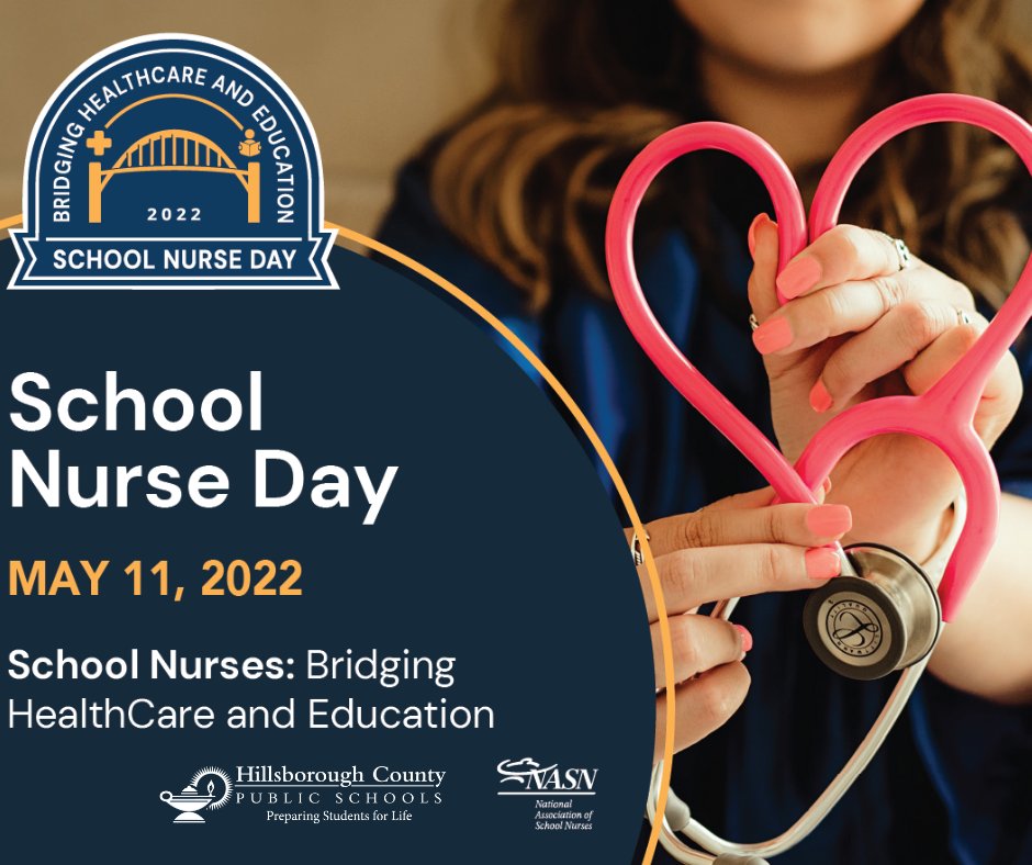 Celebrate School Nurse Day on May 11th! School nurses champion the whole student and play an important role in the health and education of each child.   

#SchoolNurseDay #HillsboroughSchools