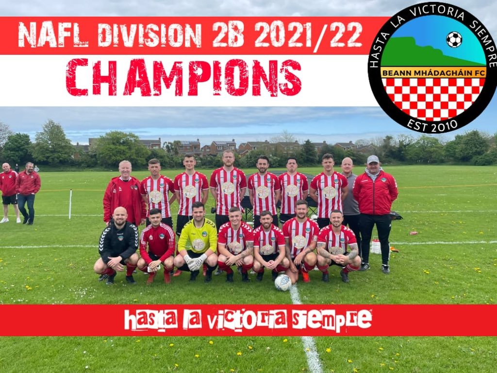<a href="/BYM_FC/">Bangor Young Men FC</a> 1-1 BMFC
P Donaghy ⚽️

A point was all that was required to win the NAFL 2B title. 
2B champions, that sounds good 😀🏆. 
What a season for the club!
Massive credit to Bangor, 3 huge games in a week and still fought to the death 

#HastaLaVictoriaSiempre 🔴⚪️🔴
