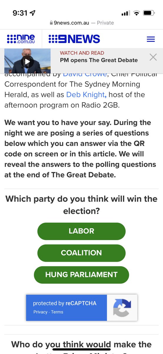 becstar75's tweet photo. @9NewsAUS election debate  website fail ... can't vote. Hope the electoral commission is better organised! https://t.co/5AIagW2Fot