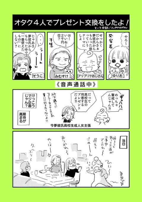 オタク4人でプレゼント交換したよ!という日記 