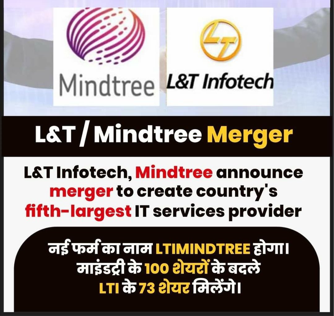 ZigZacTrader's tweet photo. LTI &amp; Mindtree to undergo a merger and a combined entity is going to formed.

Expect further expansion of #LTIMindtree in Kolkata in coming days!
#LTIMindtreeMerger https://t.co/aYg1h4J3jZ