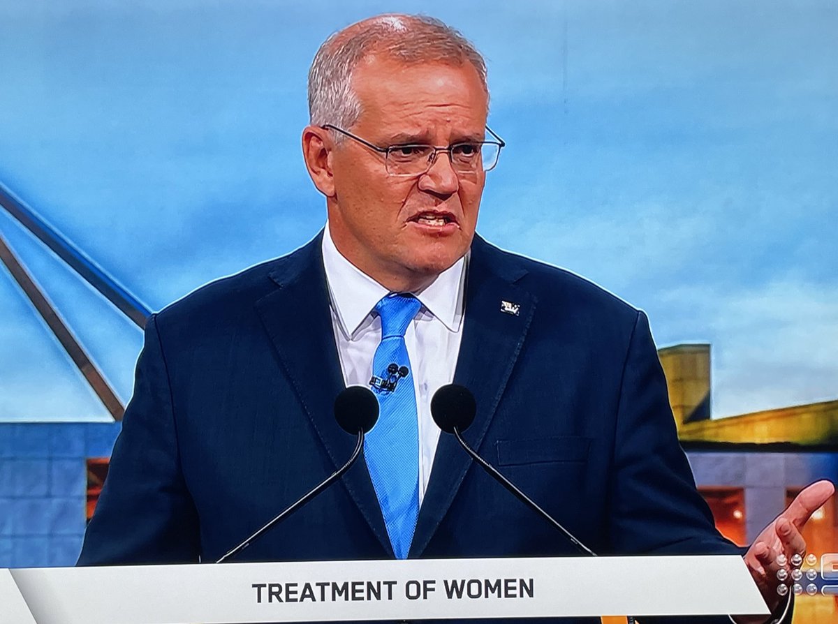 Treatment of Women, hmmm let me see! I covered up the rape of Brittany Higgins to protect my 2019 election campaign. I also didn’t mow them down with bullets when they protested outside Parliament House. #Auspol #ausvotes #LeadersDebate #60minutes