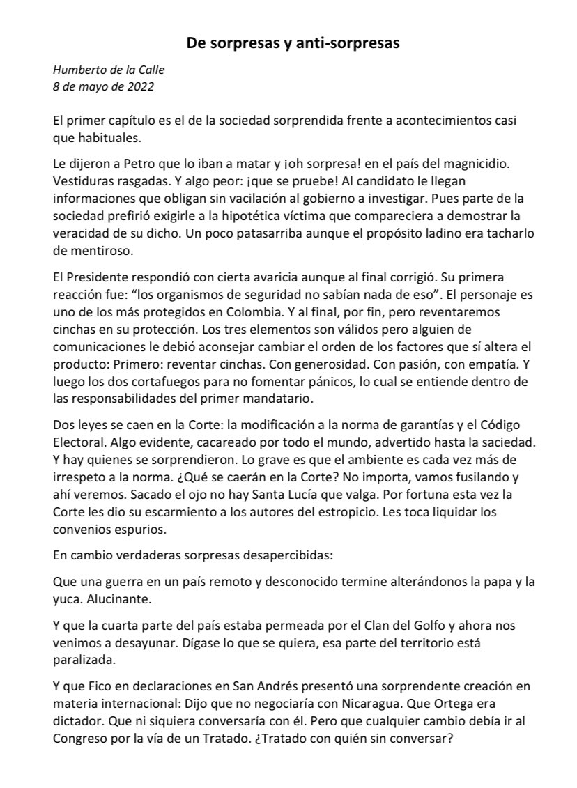 Es extraño que el país se sorprenda por lo obvio y se distraiga frente a lo estrambótico.

La Corte tumbó dos leyes advertidas como inconstitucionales y todavía se sorprenden. Mientras tanto, el Clan del Golfo asedia a una cuarta parte del país y algunos hasta ahora se desayunan.