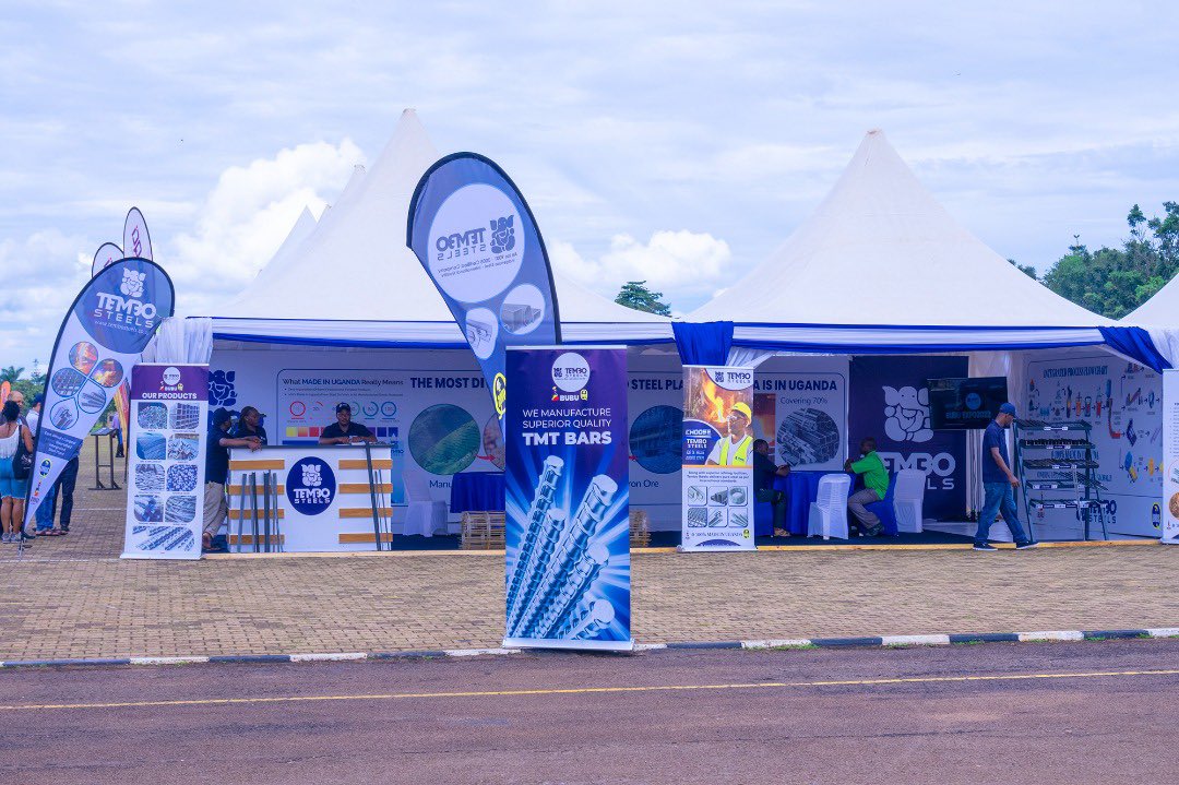 Tembosteelsltd's tweet photo. We're at the Independence Grounds in Kololo for this year's #BUBUExpo, come learn about our amazing story of 20 Years of producing quality steel for Uganda and Africa at large. 

#TemboSteels #PlatinumSponsors #BUBUEXPO2022 https://t.co/q7CHsZpPrz