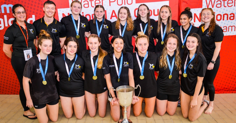 Swim_England's tweet photo. "The girls were fantastic, they played out of their skin" 👏

@CoMWPC took the U17s girls crown at the @Sw_EngWaterPolo National Age Group Championships 2022 🏆

Full report ⤵️ #SEwaterpolo