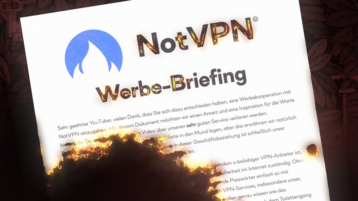 Dieses Video ist gesponsert von NotVPN, weil vermutlich fast alles, was euch in Placements zu ihnen erzählt wurde, nicht wirklich stimmt.

youtu.be/hCEGS9sIW00