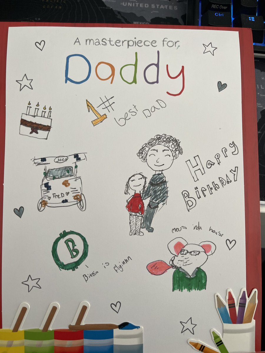 MR04BTC's tweet image. 32 Today My daughter watched me mint @MousInDaHous   And woke up to this card on my birthday #birthday #crypto #nft #MIDH #mousindahous #bitcoin #daughter CHECK THE DETAIL SHE KNOWS HER DAD TOO WELL