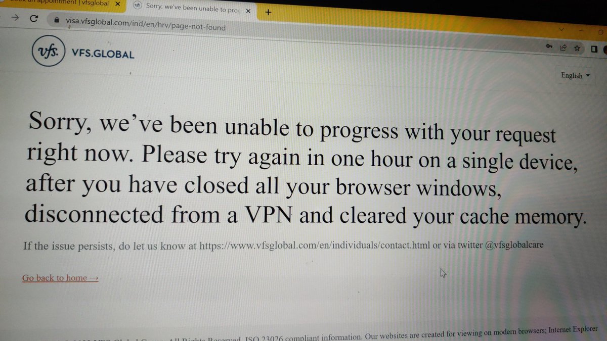 nishidixit20's tweet photo. @VFSGlobal @vfsglobalcare it's super disappointing to not be able to book a visa appointment due to your website technical glitch. Been trying for the past 3 days, followed all the steps. Ridiculous that in today's age, such a simple tech algo has not been executed properly. https://t.co/WlptuLwQiT