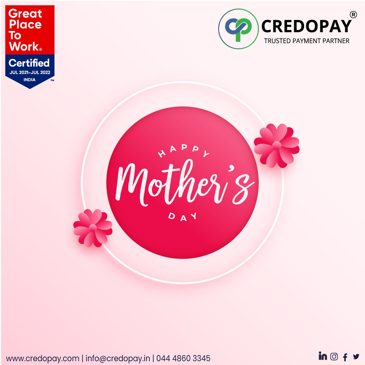 CredoPay's tweet photo. "God could not be everywhere and therefore he made mothers." - Rudyard Kipling
Raise a toast to all the amazing moms out there. Happy Mother’s Day!

#mothersday  #love #happymothersday #mom #mother #family #motherhood #TransTrac https://t.co/DpNExy1Try