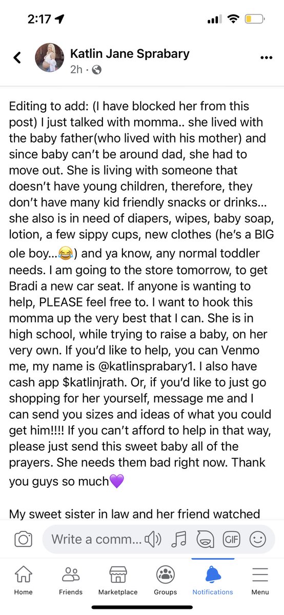 KatlinRath's tweet photo. 🚨 Please read!!!!🚨 I literally dropped her and her baby off tonight, and gave her my daughters car seat. Please help in anyway you can!!! Thank you all so much 💜 https://t.co/t4OZ6mGAWt
