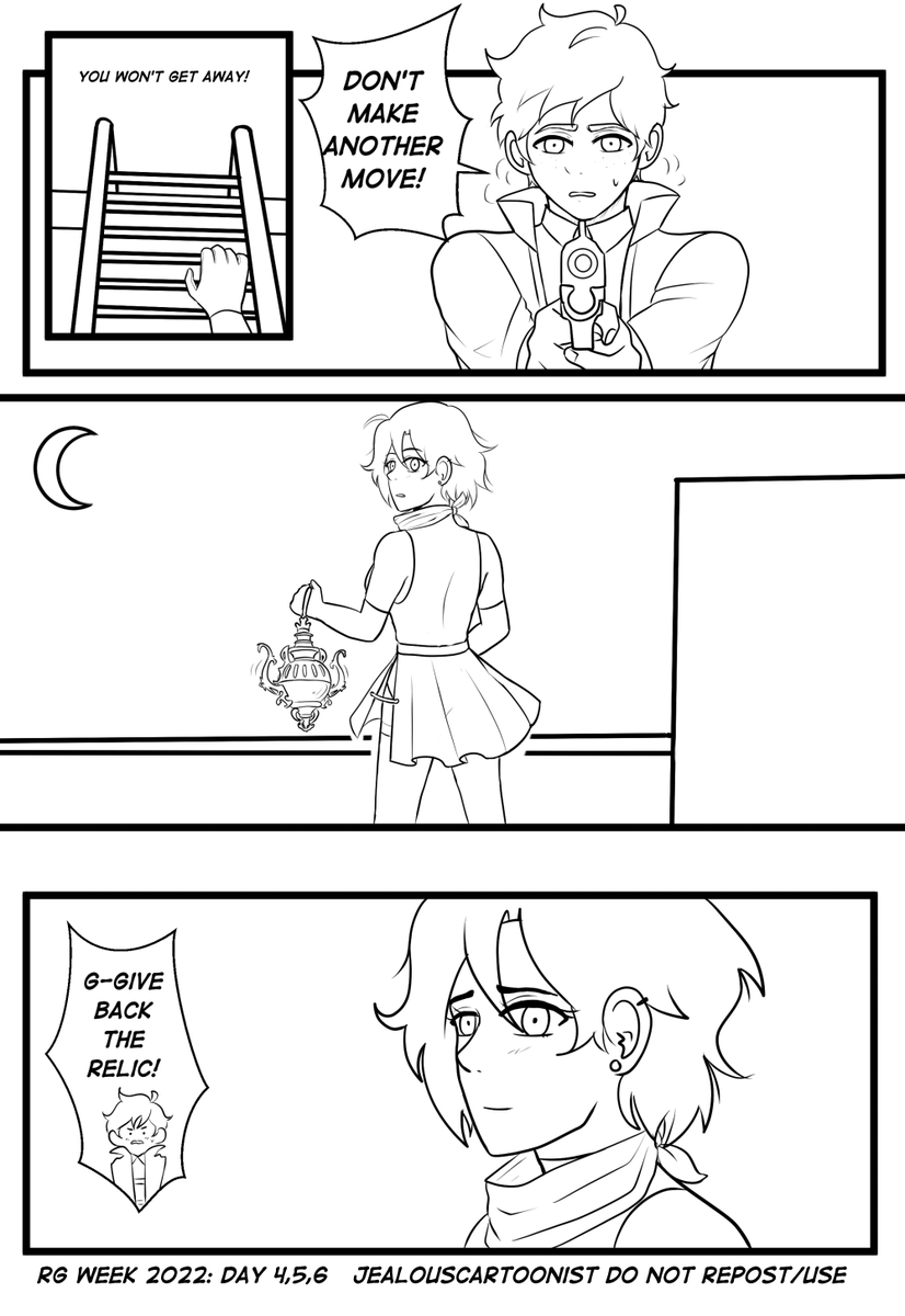 JealousCartoon's tweet photo. For the #rosegardenweek​
Day 4,5 and 6:
-"You... think I'm cute?"
-Enemies BUT Lovers
-Hand Holding
I made the ultimate rg week comic haha managed to put the 3 remaining prompts on 7 pages made in 3 days... help
#rwbyrosegarden #rwby #RGWeekMay2022 #rosegarden https://t.co/imfb3vDuu2