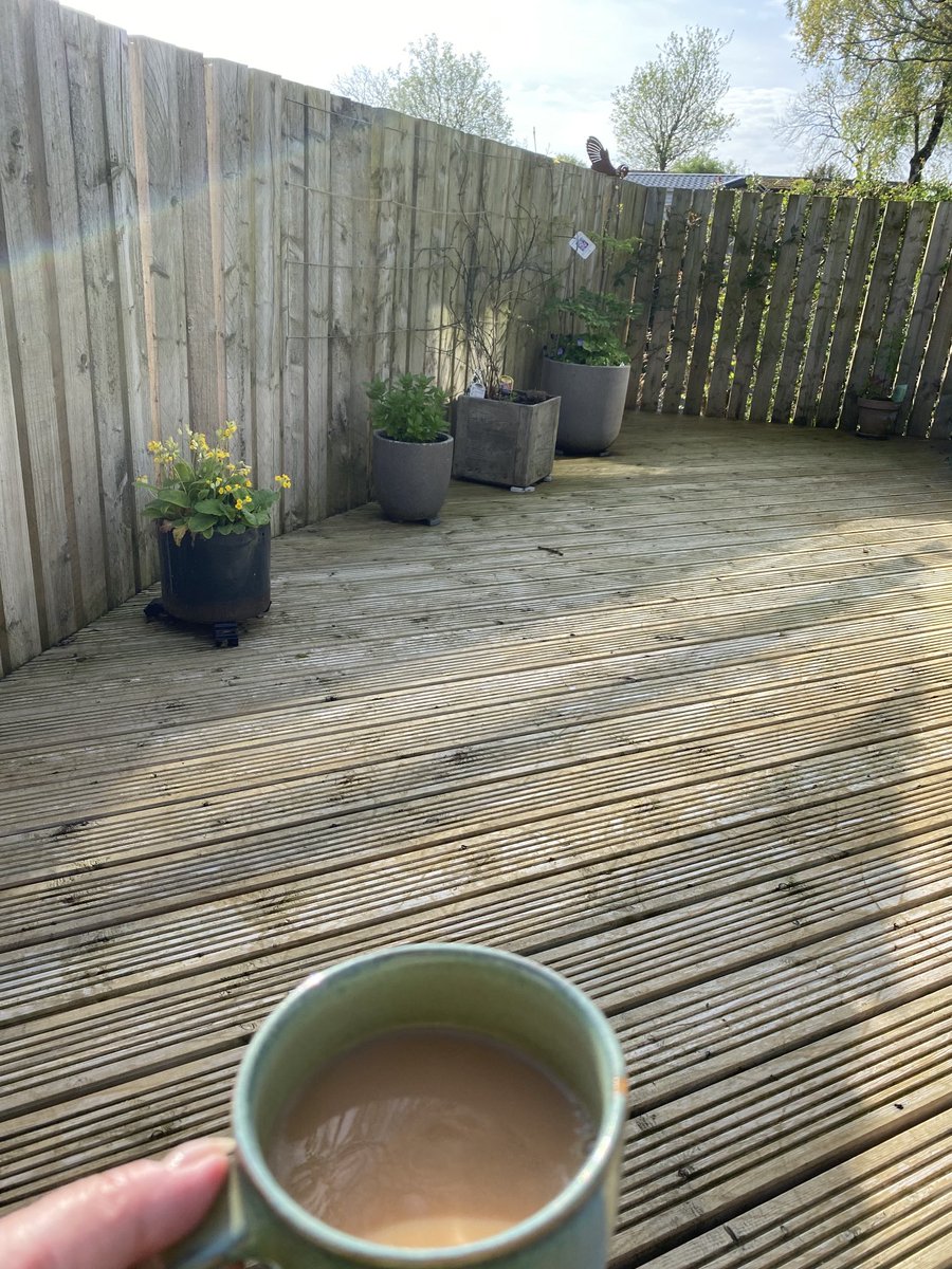 teapotdweller2's tweet photo. A brew in the sunshine, looking at Pandas nose art on the windows #RIPPanda https://t.co/S26vvAv2Kn