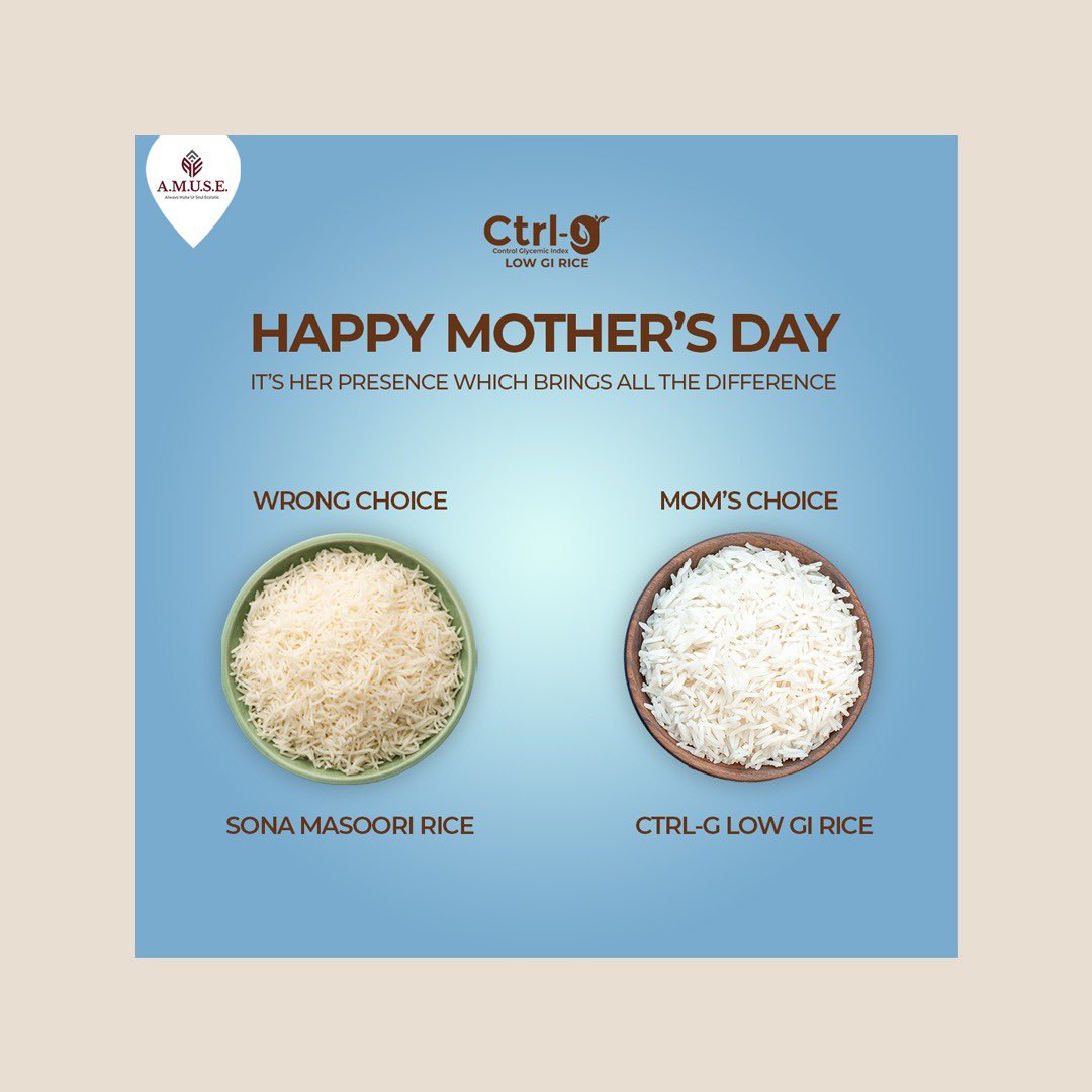 Happy Mother’s Day. 

Low GI rice ante Ctrl - G rice! 

#AMUSE #CtrlG #AMUSEing #food #healthyfood #indianfood #MothersDay #instafood #health #rice #healthylifestyle #eatclean #lowgidiet #Nutrition #lowgi #whiterice #diabetes #healthymeal #diet #healthycarbs #fitindia #getfit