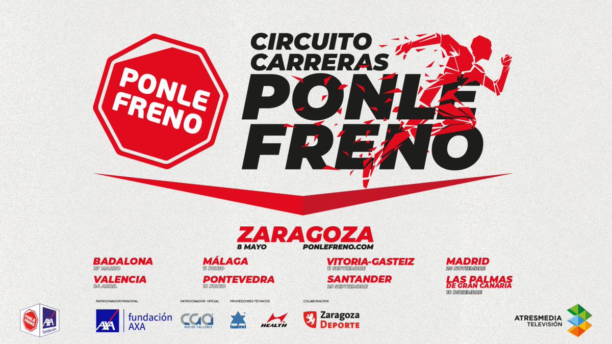 Ya estamos en las calles con la #PonleFrenoZaragoza Hoy correr salva vidas <a href="/CarrerasPF/">Carreras Ponle Freno</a>