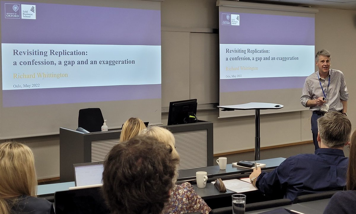 Ren8te's tweet photo. Should we #replicate or #repeat #qualitative research studies? Data are not an #Amazonparcel that can #simply be #collected: It includes relationship building. These are a few #highlights from our 1. #physical event @HandelshoyskBI #Qualitive Research Forum. with @NicoliniDavide https://t.co/mR0R7cefvq