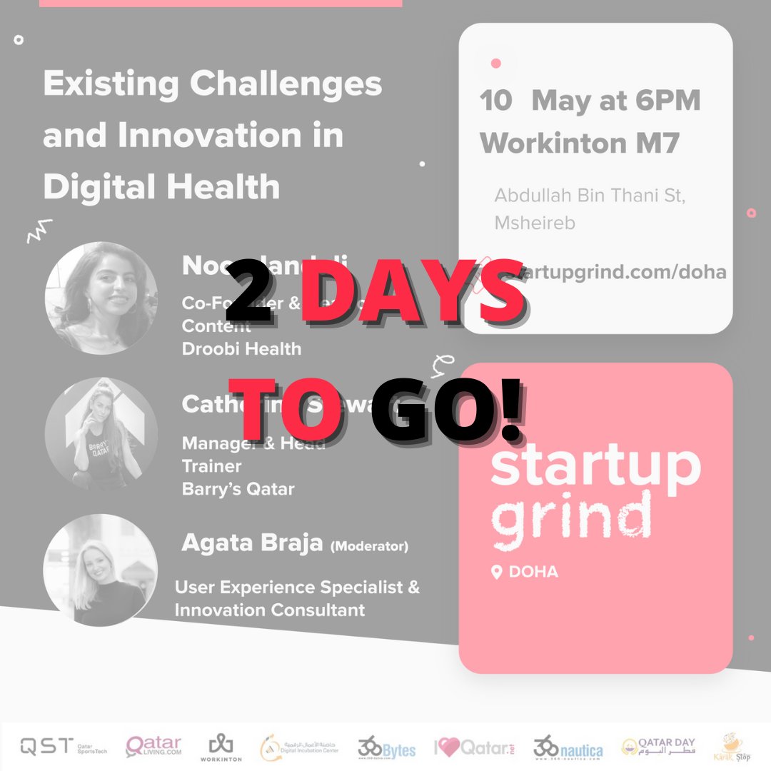 DohaGrind's tweet photo. 2 DAYS to GO!!!

To mark the SG Women's Month, join us as we address the challenges and Innovation in Digital Health, and gather some great insights to lead a healthy lifestyle. 

Register Now - https://t.co/KIJkrv6jZ1

#qatarstartups #wgoqatar #eventsinqatar  #sgwomensmonth https://t.co/JhU4zjXOc3