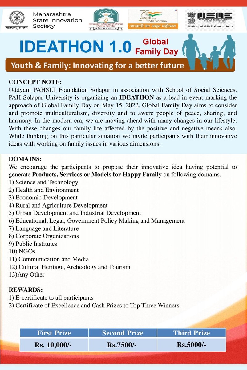 pinkumanno's tweet photo. #DEATHON 1.0*
#Global Family Day
_(Youth &amp; Family: Innovating for a We r organizing #Ideathon n encourage the participants to propose their idea to generate products or model on happy family.

Last Day of Submission : 15 May 2022
*▪️Registration Link*👇🏻
 https://t.co/RGGa1G7dRX https://t.co/B3dbBoN6sK