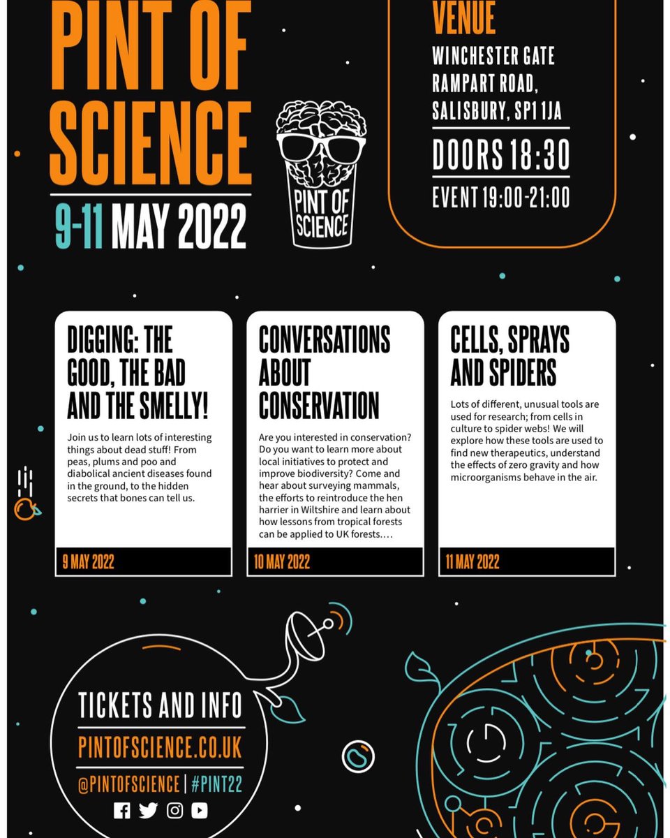 lssibley's tweet photo. One more day until @pintofscience #Salisbury! 2 events are now sold out so book now and be in with a chance of winning a snazzy pint glass! #pint22 https://t.co/8hj0NAsnPq