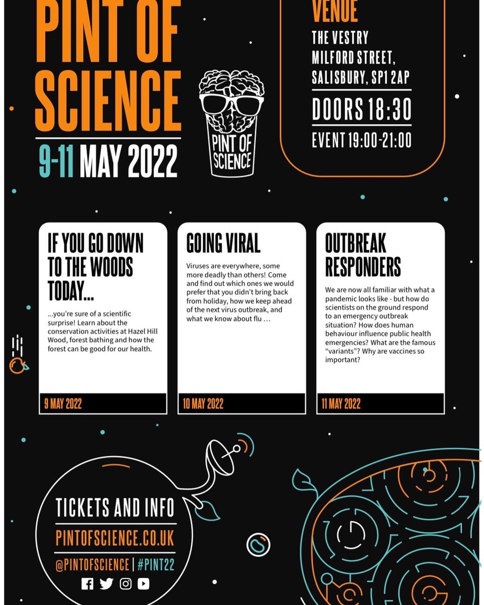 lssibley's tweet photo. One more day until @pintofscience #Salisbury! 2 events are now sold out so book now and be in with a chance of winning a snazzy pint glass! #pint22 https://t.co/8hj0NAsnPq