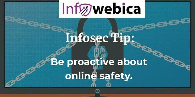infowebica's tweet photo. The best advice is the one you actually apply to enhance your #OnlineSafety. More #ComputerProtection tips on: https://t.co/MtaI2xvaja  

#infosec #CyberSecurity #CyberAware #OnlineSafety #Malware #ComputerSoftware #TechNews https://t.co/fJYT10atQp
