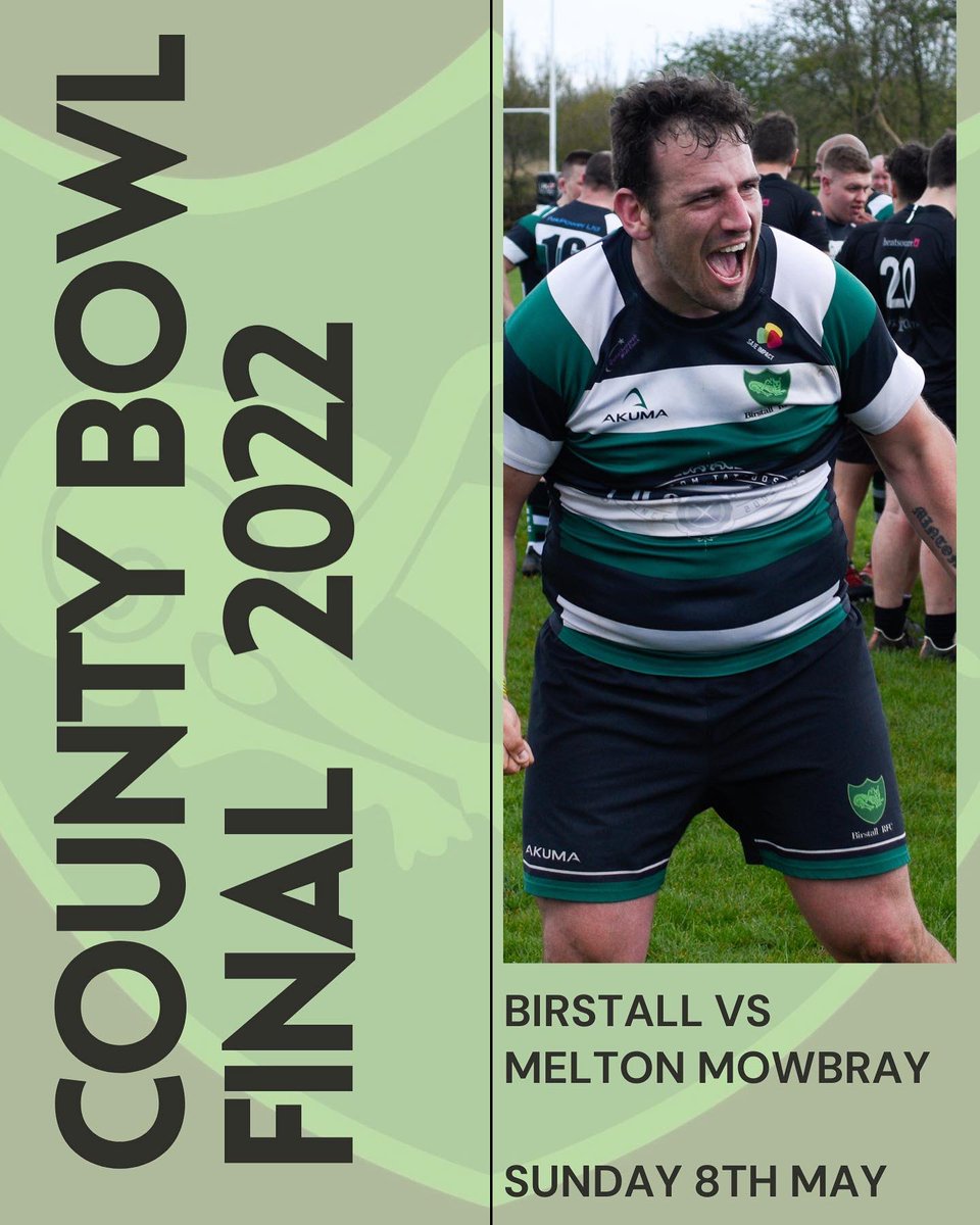 BirstallRFC's tweet photo. 🟢⚫️⚪️ County Bowl Final 🟢⚫️⚪️ 3pm kick off away at Melton Mowbray. One more game lads, let’s go‼️

#greendogs https://t.co/tOMQOSJpGA