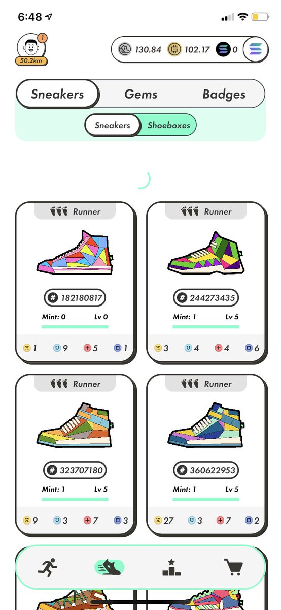 onlyacactus's tweet photo. I’m up to 11 sneakers now! Hopefully I can get to 15 soon! 

✅💵 For an activation code: Like, follow, and RT.
#stepncode #stepn #stepnstats #stepnactivationcode #movetoearn #followforfollow https://t.co/gA4cnqvY1y