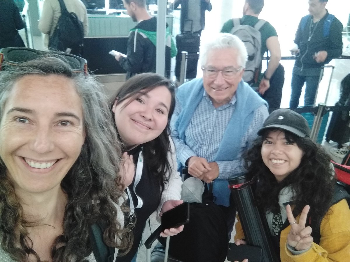 ngavara's tweet photo. The whole gang is travelling together, finally! #Phys2BioMed #3generations #Legacy https://t.co/ZHWTykx8cm