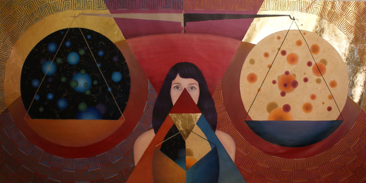 VictorFota's tweet photo. Virtual Particles, 2010
Oil and metal leaf https://t.co/vazcQvrFV5
