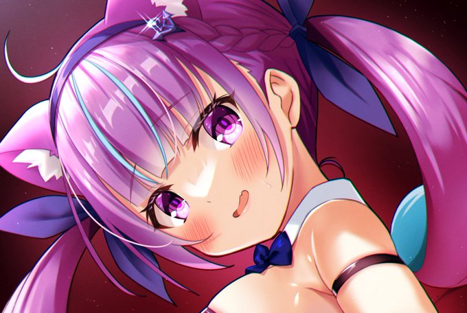 ホロライブバニーシリーズ
あくたん( ^)o(^ ) 
全身はツリーにて
#湊あくあ
#あくあーと 