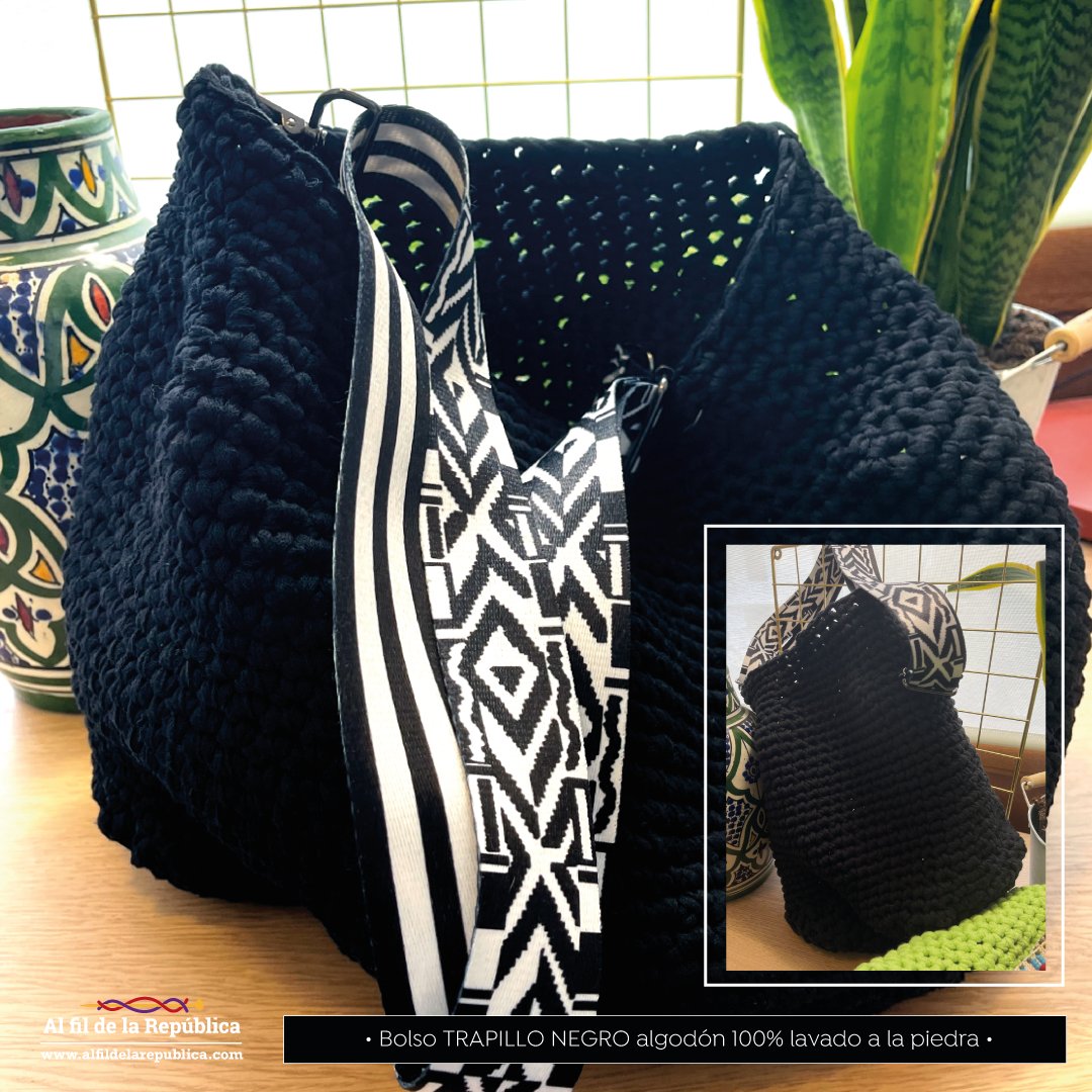 FilRepublica's tweet photo. 🙋‍♀️ Bolso trapillo NEGRO. En algodón 100% orgánico lavado a la piedra 🧶  Solo en Bom.Bon Vinaròs. (Modelo exclusivo)

Más artículos en 🌐 https://t.co/C31xkn4qVt 👉 Pedidos al 💬 647 785 993 👉 Pagos📱 Bizum➕ Gastos de envío ✅ Entrega gratuita en 🆓 Vinaròs. https://t.co/gSR6Ux7AUs