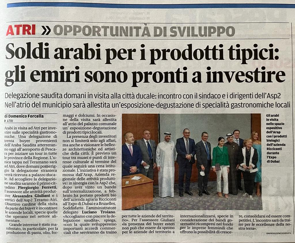 Rurabilandia's tweet photo. Delegazione #SaudiArabia in visita domani in azienda ad Atri (Te) #food #green #future https://t.co/Go1ZFPbMxy