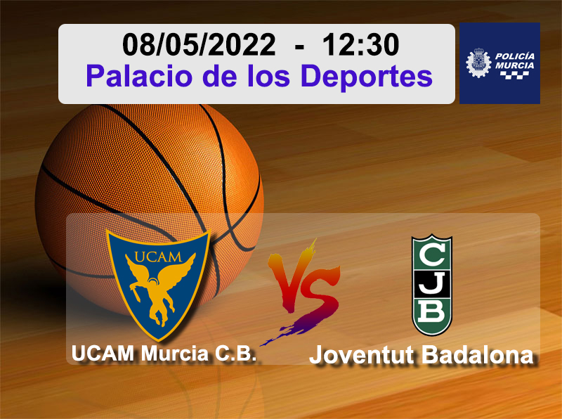 Esta mañana tenemos partido de baloncesto entre el UCAM Murcia, <a href="/UCAMMurcia/">UCAM Murcia</a>, y el Club Joventut Badalona, <a href="/Penya1930/">Club Joventut Badalona</a>, en el Palacio de los Deportes a las 12:30.
