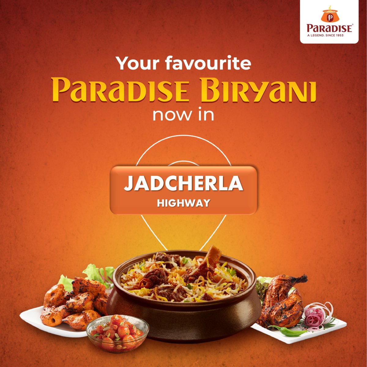 Authentic Hyderabadi biryani is now available in Jadcherla(Highway)! Visit Paradise Biryani’s new store for delicious biryani, scrumptious kebabs and more!
#NewStoreAlert #ParadiseBiryani #WorldsFavouriteBiryani #highway #restaurant #hyderabaddiaries #WorldsFavouriteBiryani
