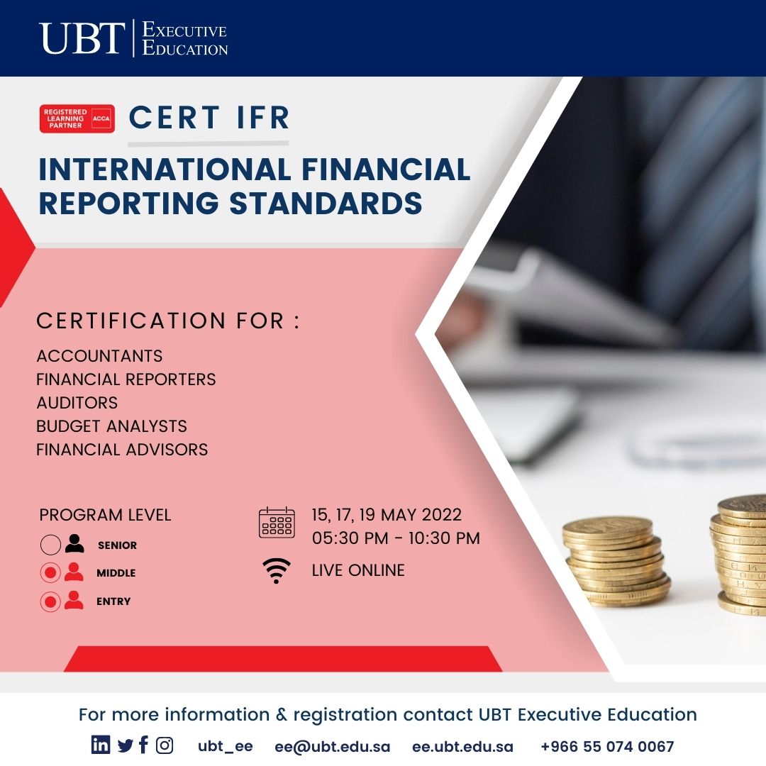 UBT_EE's tweet photo. Upgrade your competence in Finance and Accounting and be a designated IFRS professional with this 3-day international certified program.

#acca #ifrs #finance #financialreporting #accounting #internationalauditing #auditing #auditors #executiveeducation #onlinetraining #ubtee https://t.co/iyibBeiTIJ