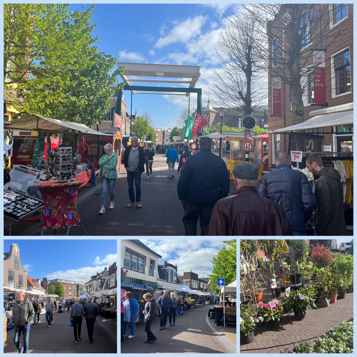 WHIGorredijk's tweet photo. De eerste vroege vogels waren er al om 9 uur vanochtend! Het wordt een mooie dag voor de Gordykster Merke en de Kermis. Inclusief koopzondag voor vele winkels. Zien we jou straks ook? 

#grootgelijknaargorredijk #kermis #koopzondag #gordykstermerke #markt #gezelligheid #koopjes https://t.co/303uMo5hdp