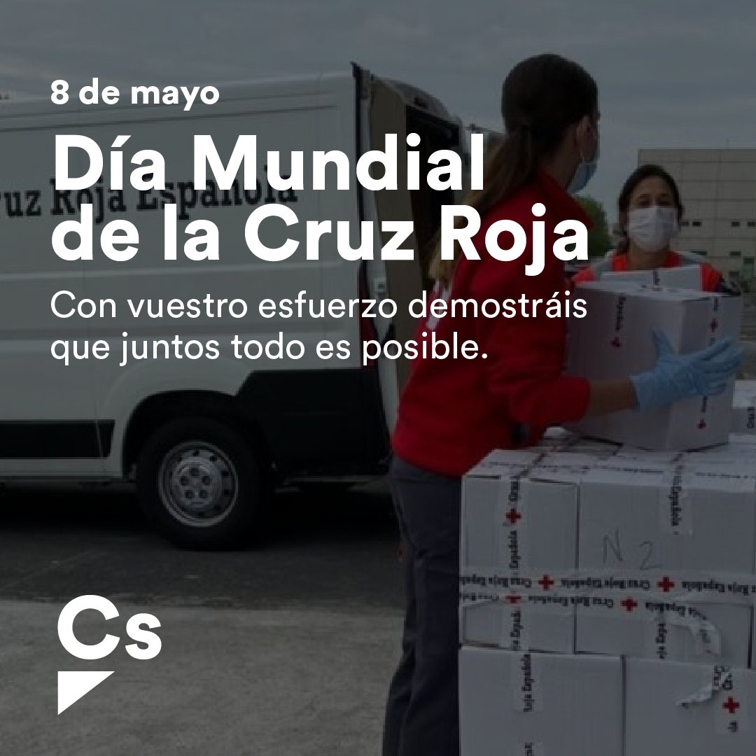 CiudadanosCs's tweet photo. ☀️ #BuenosDías y #FelizDomingo 

🗓️ En el Día Mundial de la Cruz Roja queremos poner en valor el esfuerzo que todos los trabajadores y voluntarios hacen diariamente.

Con vuestra labor nos demostráis que juntos todo es posible❤️🤍

¡Gracias! https://t.co/7ExqgF6VyZ
