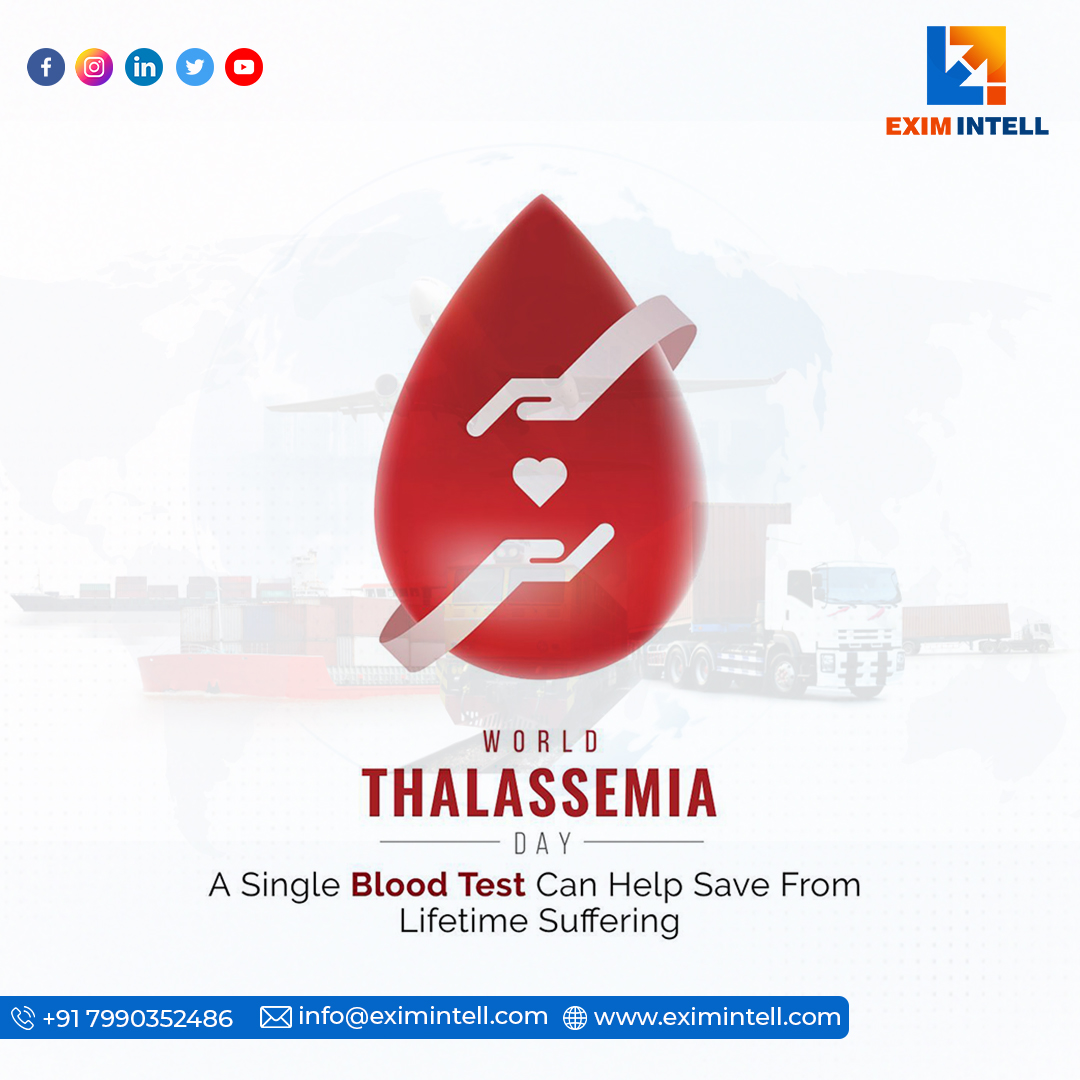 exim_intell's tweet photo. Celebrating world Thalassemia day.
Observed every year on 8 th may
.
Creates public awareness about Thalassemia.
Encourages those who struggle to live with the disease.
#Thalassemia #thalassemiaday #Export #ExportImportBusiness #IntelligenceProgram #Consultancy #eximtraining https://t.co/btbGkDsXJP