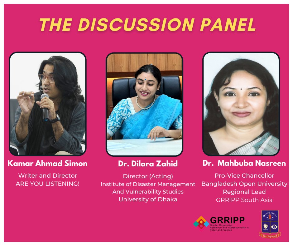 GRRIPP_SA's tweet photo. Disaster Management Studio, Institute of Disaster Management and Vulnerability Studies, University of Dhaka, in collaboration with GRRIPP South Asia, is organizing a special film screening of Shunte Ki Pao! (Are You Listening!). https://t.co/p1aaxkumAl